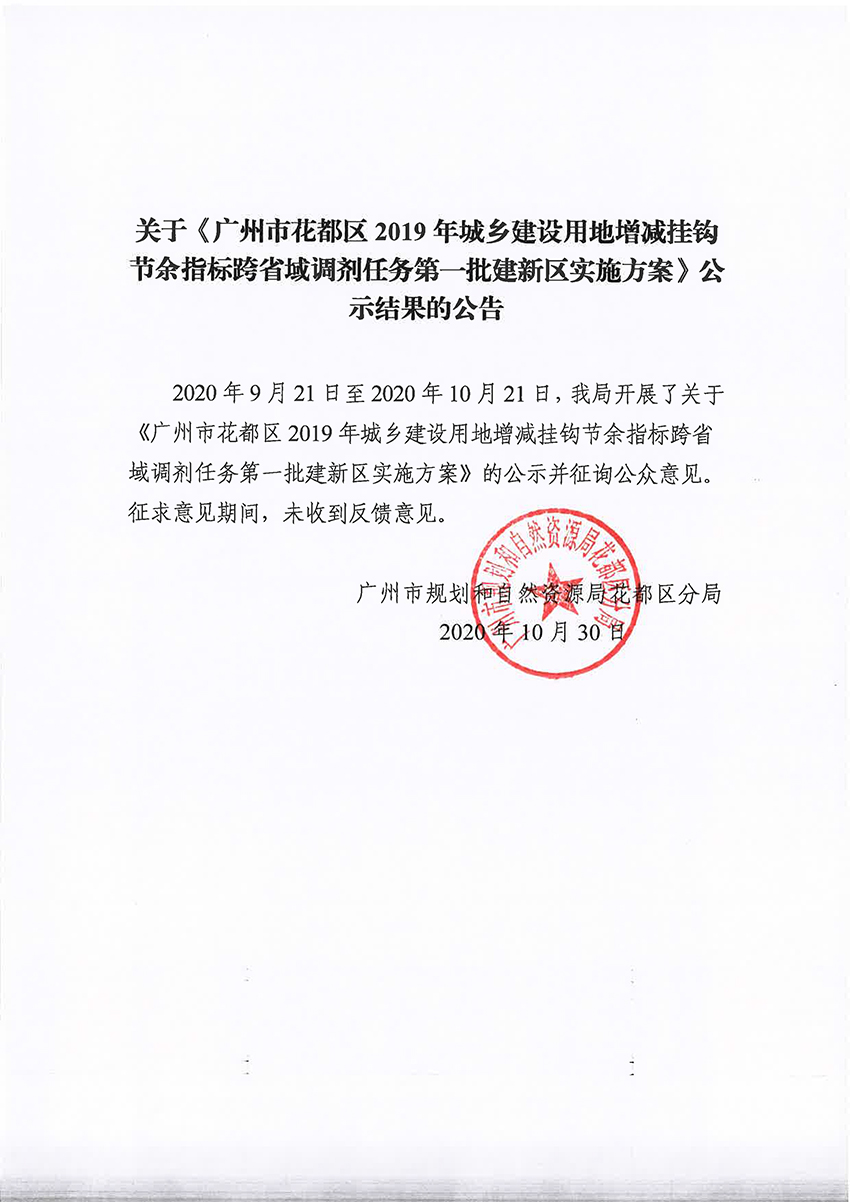 关于《沙巴体育试玩
2019年城乡建设用地增减挂钩节余指标跨省域调剂任务第一批建新区实施方案》公示结果的公告.jpg