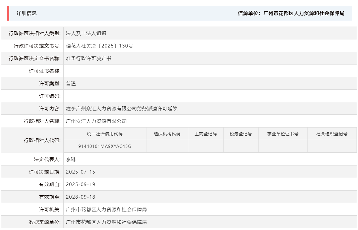 7.15准予广州众汇人力资源有限公司劳务派遣许可延续.png