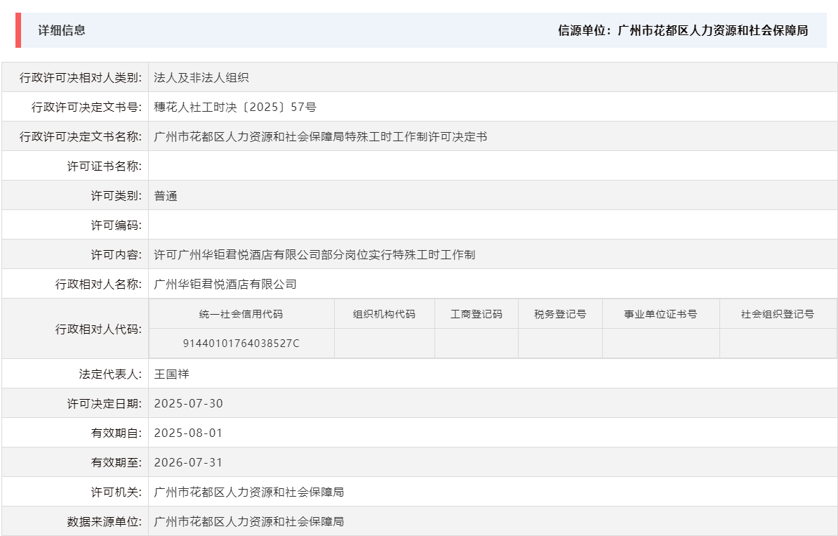 7.30许可广州华钜君悦酒店有限公司部分岗位实行特殊工时工作制.png