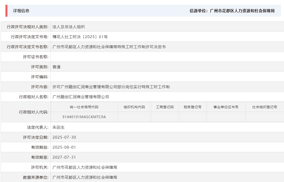 7.30许可广州融创汇润商业管理有限公司部分岗位实行特殊工时工作制.png