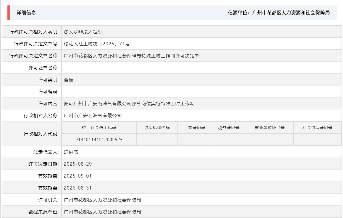 8.29许可广州市广安石油气有限公司部分岗位实行特殊工时工作制.png