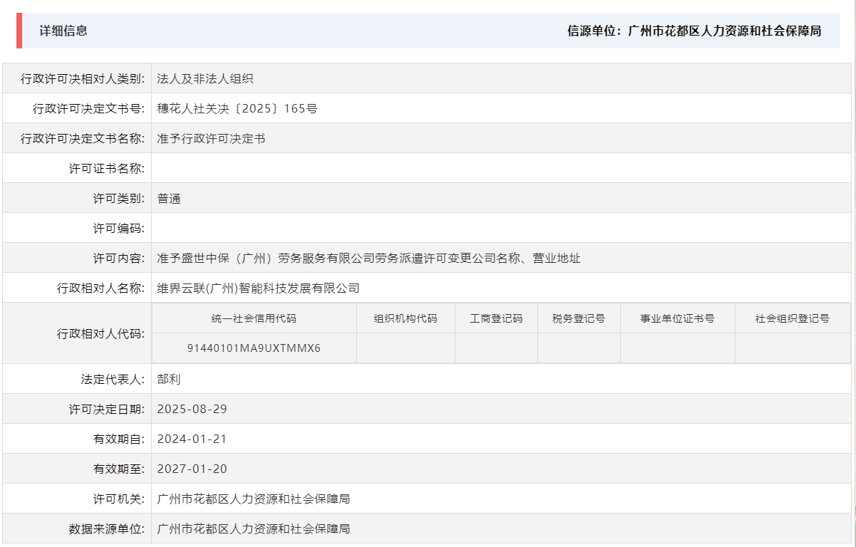 8.29准予盛世中保（广州）劳务服务有限公司劳务派遣许可变更公司名称、营业地址.png