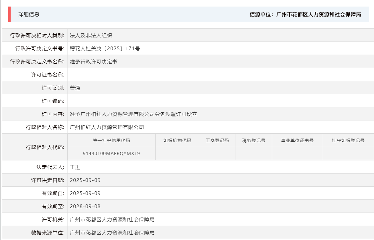 9.9准予广州柏红人力资源管理有限公司劳务派遣许可设立.png