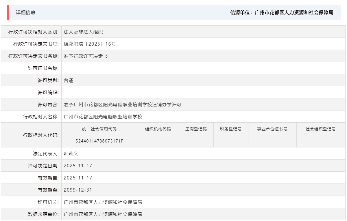 11.17准予沙巴体育试玩
阳光电脑职业培训学校注销办学许可.png