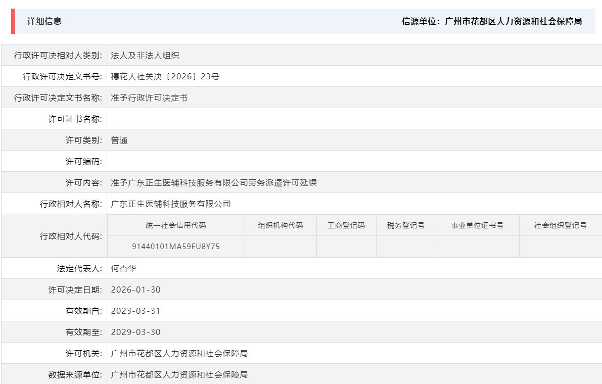 1.30准予广东正生医辅科技服务有限公司劳务派遣许可延续.png