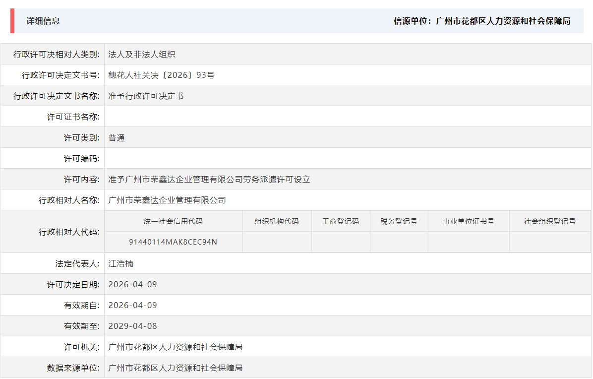 4.9准予广州市荣鑫达企业管理有限公司劳务派遣许可设立.png