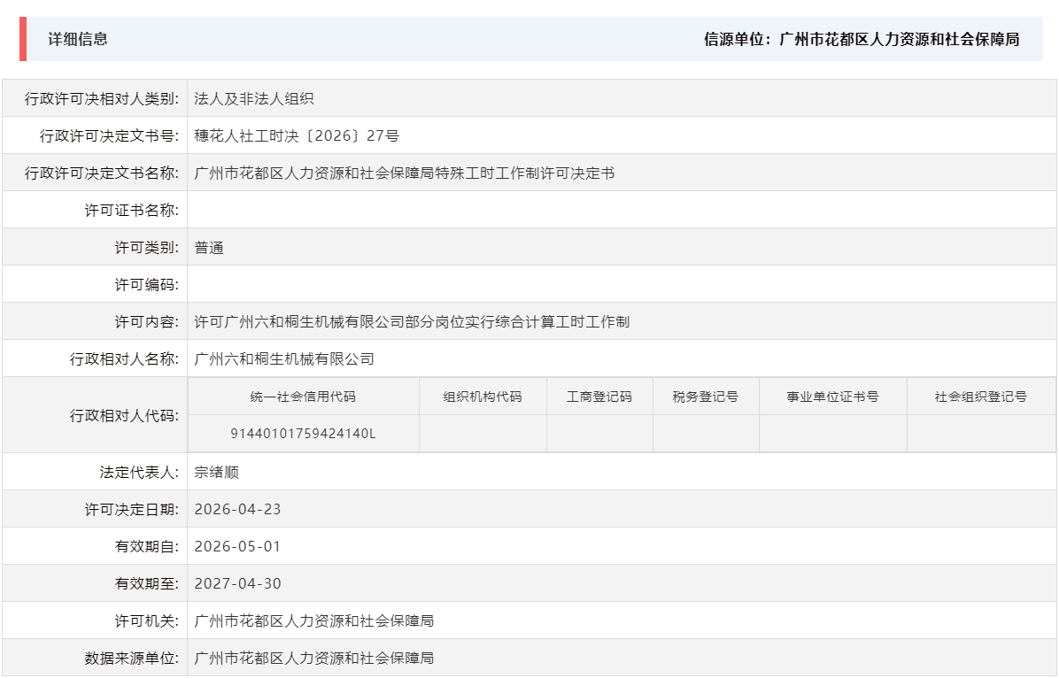 4.23许可广州六和桐生机械有限公司部分岗位实行综合计算工时工作制.png