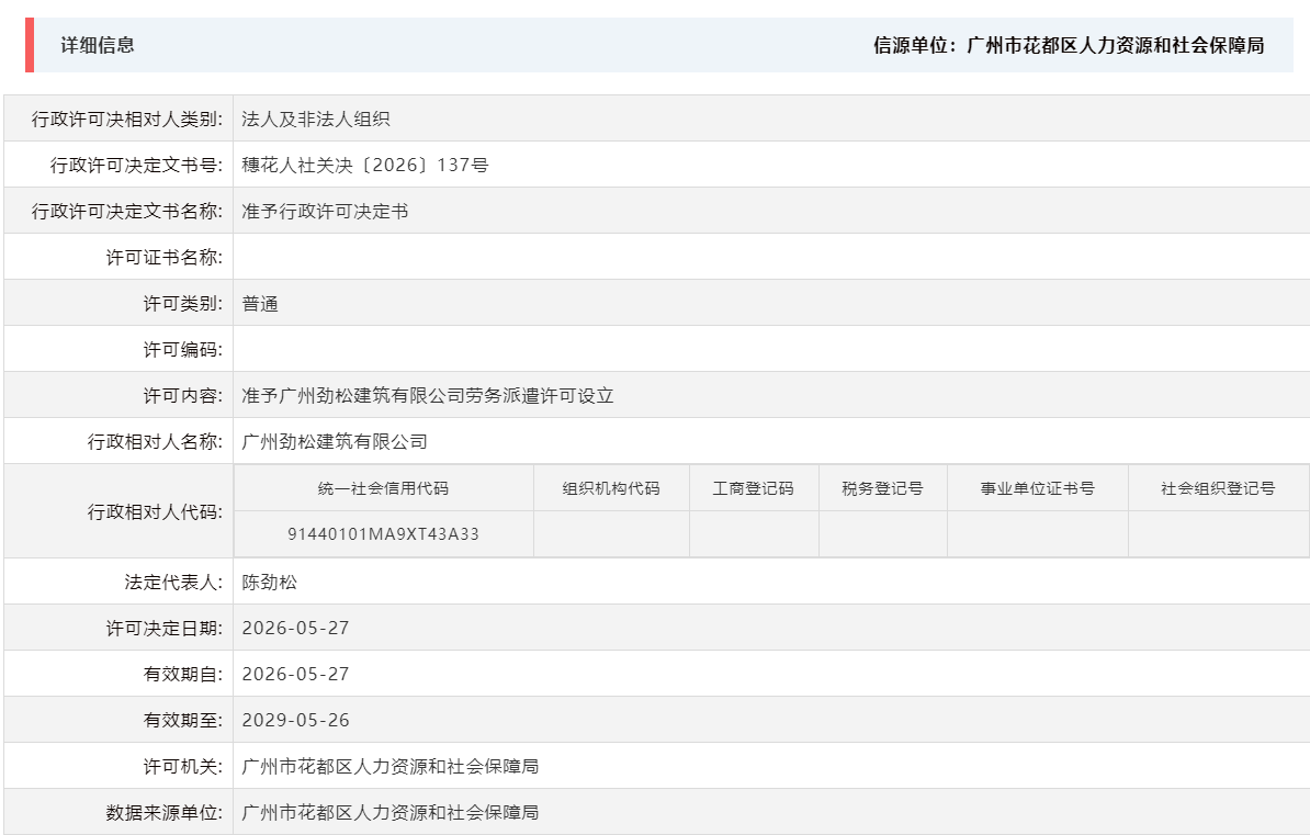 5.27准予广州劲松建筑有限公司劳务派遣许可设立.png