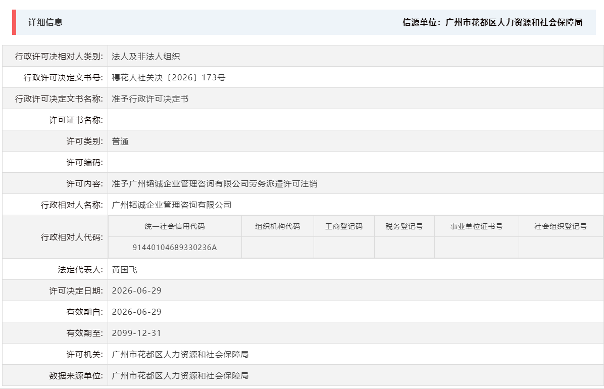 6.29准予广州韬诚企业管理咨询有限公司劳务派遣许可注销.png